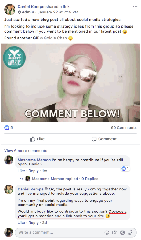 Contribution links Via Quuu Promote Facebook Group