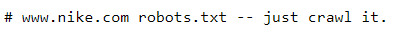 Nike robots.txt funny