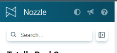 Account options in the top left corner for theme, notifications, and help