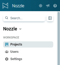 Projects link in the left navigation, which returns you to the home screen