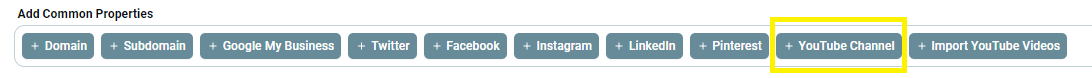 +YouTube Channel button in the Add Common Properties section