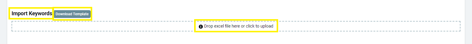 Excel import with the Download Template button