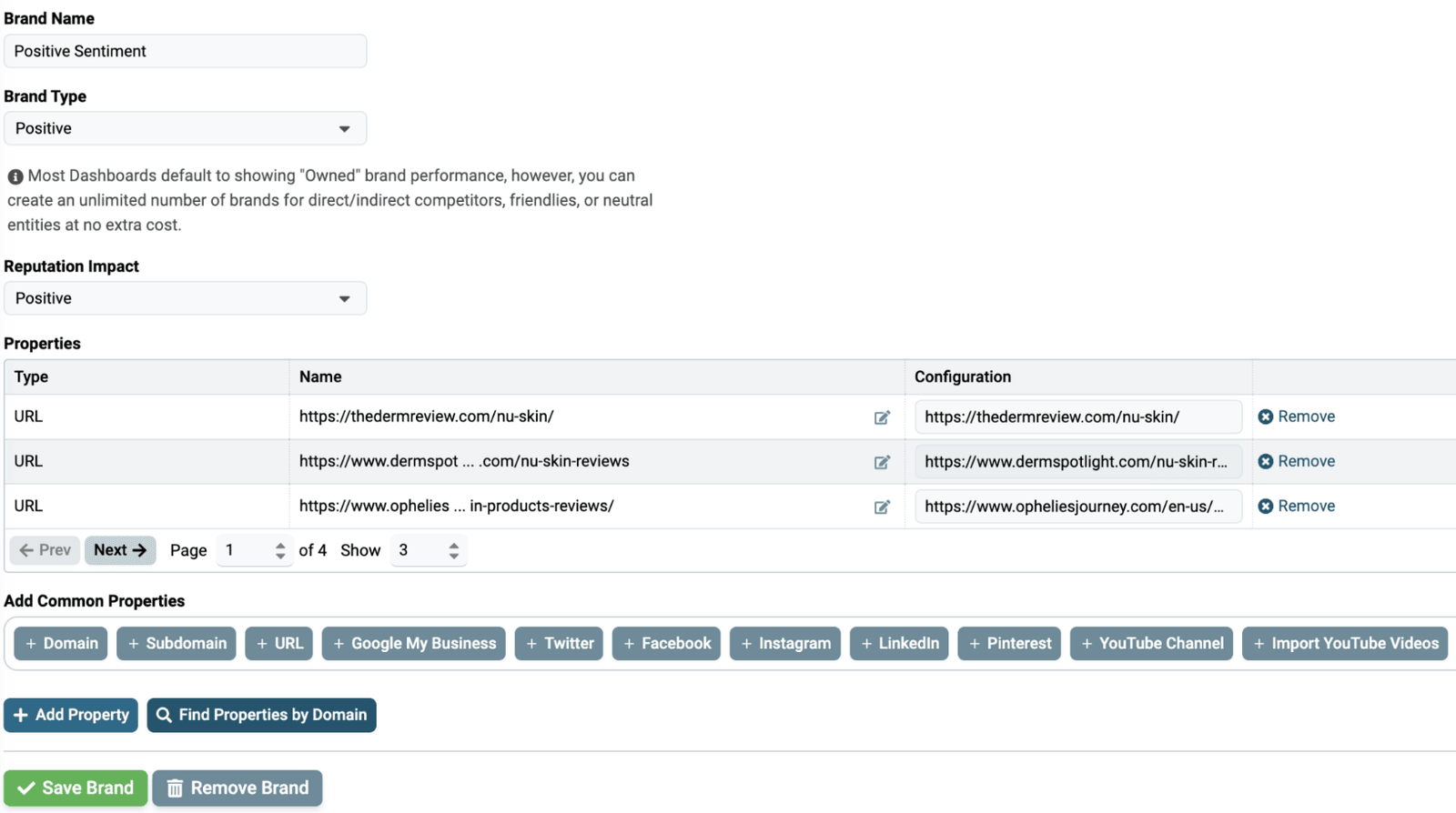 Add Brand form with the brand name filled in