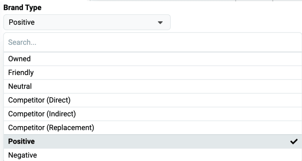 Brand Type and Reputation Impact sections of the Add Brand form