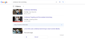 Example of Videos in SERP