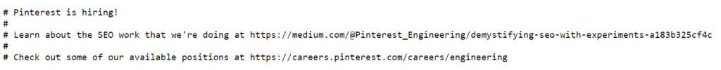 Pinterest robots.txt