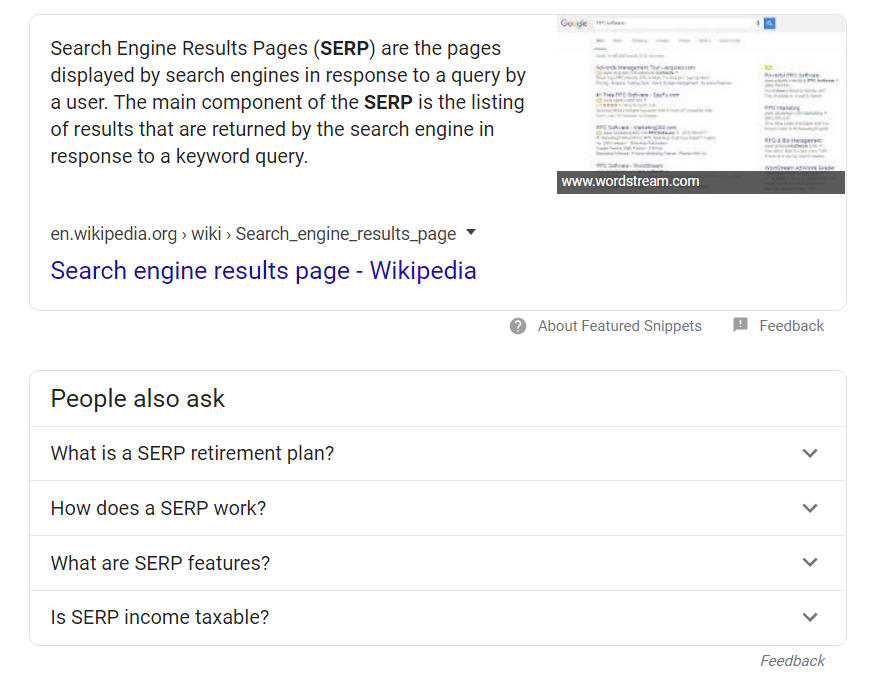 What is a SERP image