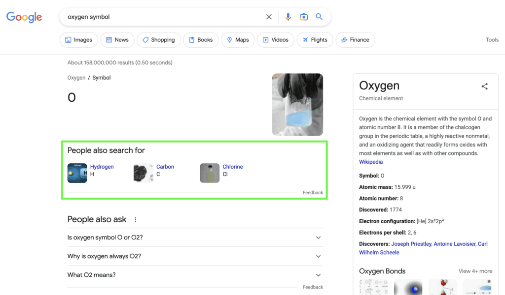people also search for oxygen