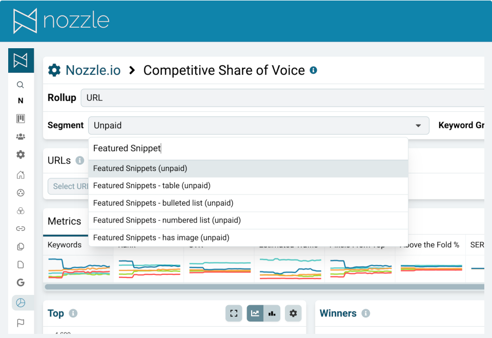 SEO competitor tracker for featured snippet